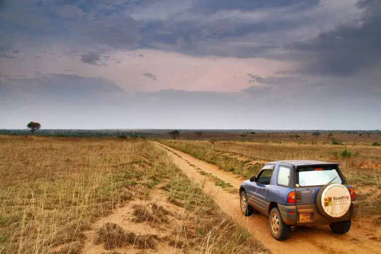 Driving around with a Toyota RAV4 in the nature